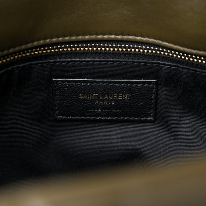 Saint Laurent Lambskin Quilted Medium Loulou Puffer Monogram Chain Satchel Seaweed 7 of 12