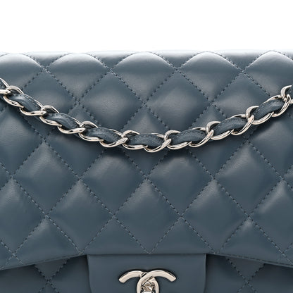 Chanel Lambskin Quilted Jumbo Double Flap Dark Blue 8 of 12