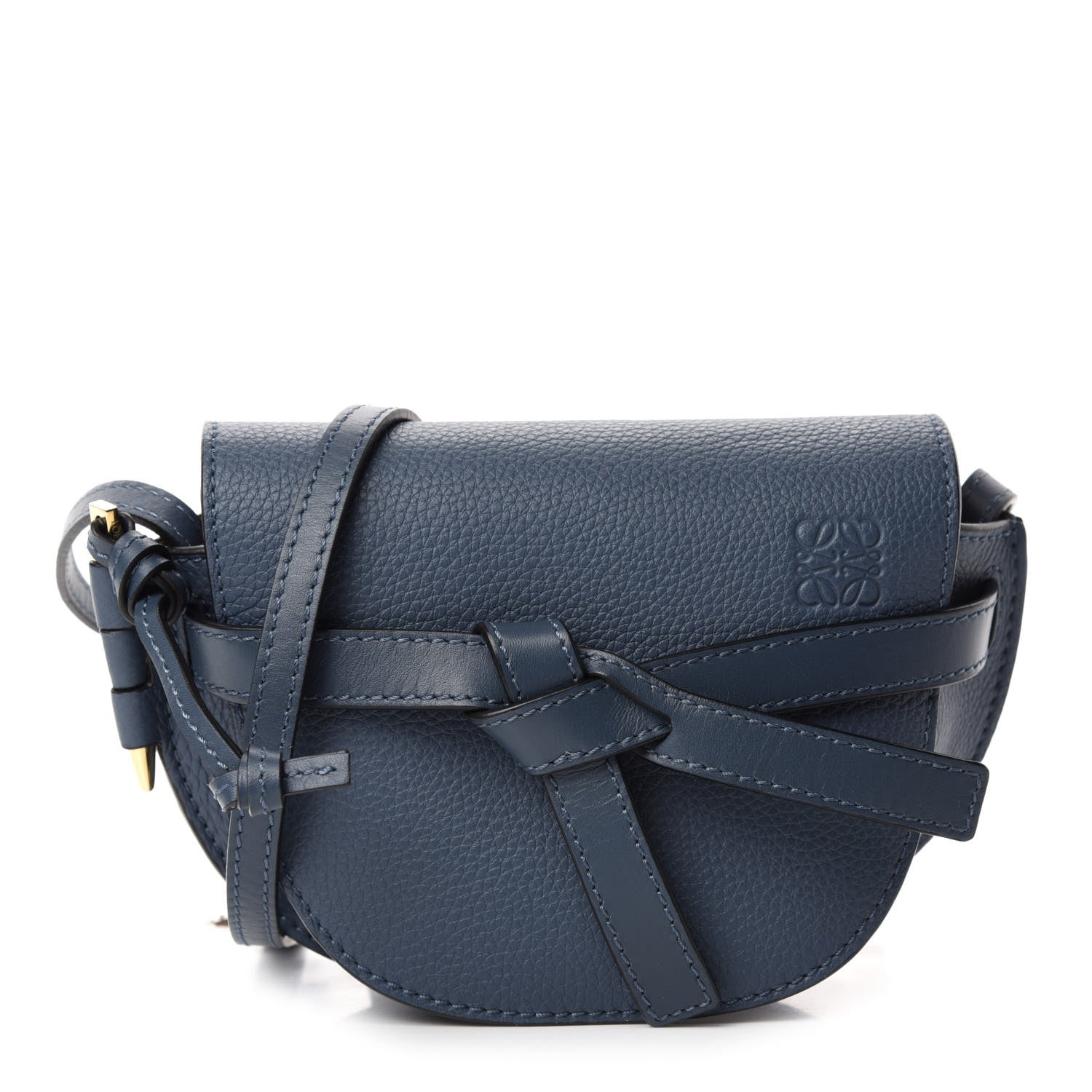 Loewe Grained Calfskin Mini Gate Crossbody Bag Steel Blue 1 of 10