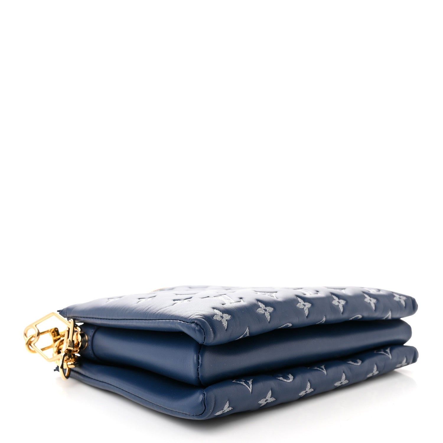 Louis Vuitton Lambskin Embossed Monogram Coussin PM Denim Blue 4 of 11