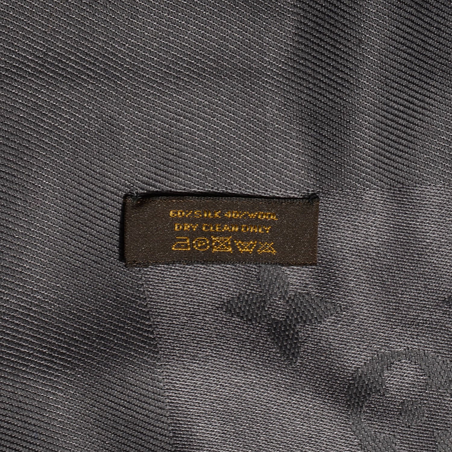 Louis Vuitton Silk Wool Monogram Shawl Anthracite 6 of 6