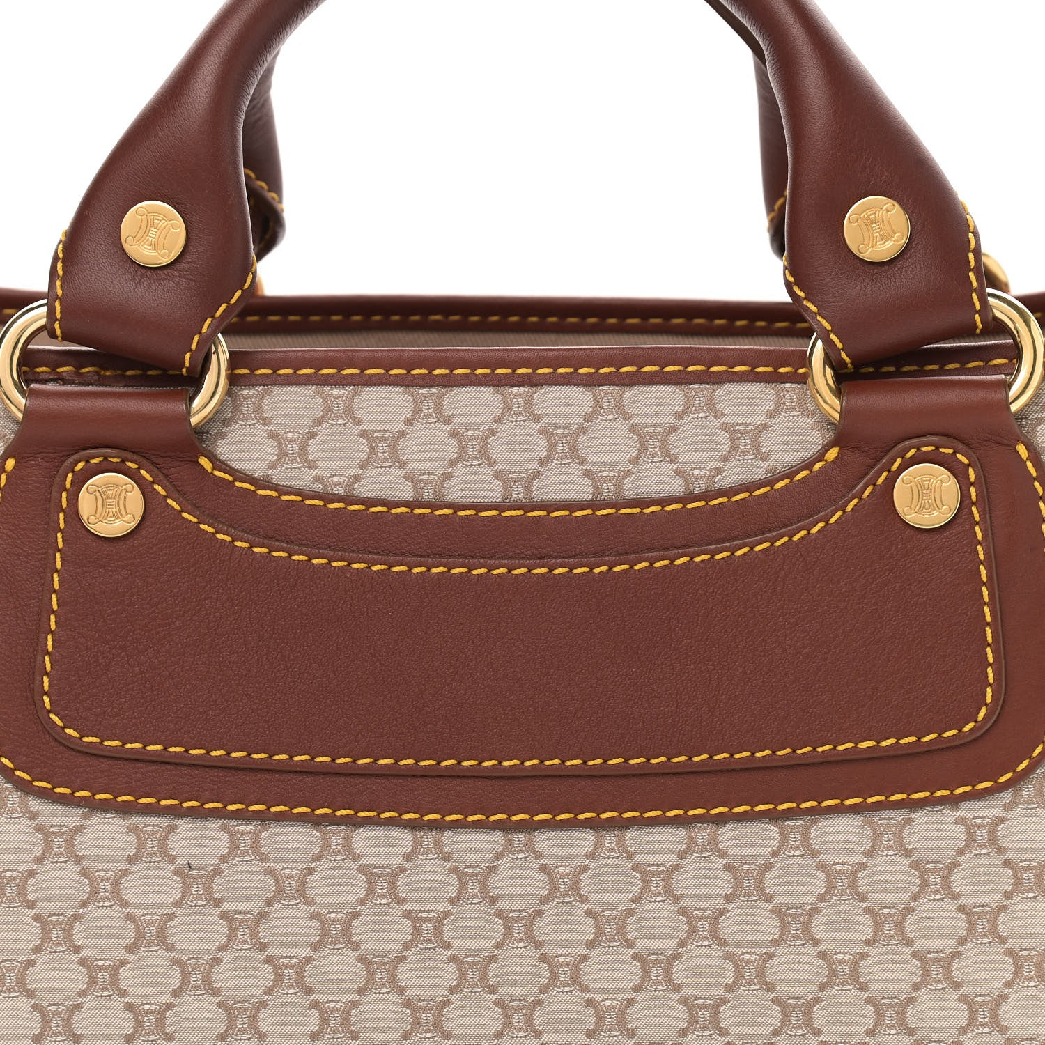 Celine Canvas Calfskin Boogie Satchel Khaki 8 of 10