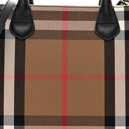 Burberry House Check Grainy Calfskin Medium Banner Tote Black 11 of 14