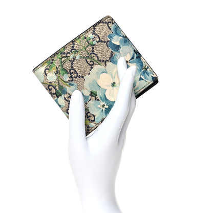Gucci GG Supreme Monogram Blooms Bi-Fold Wallet Beige Blue Navy 1 of 8