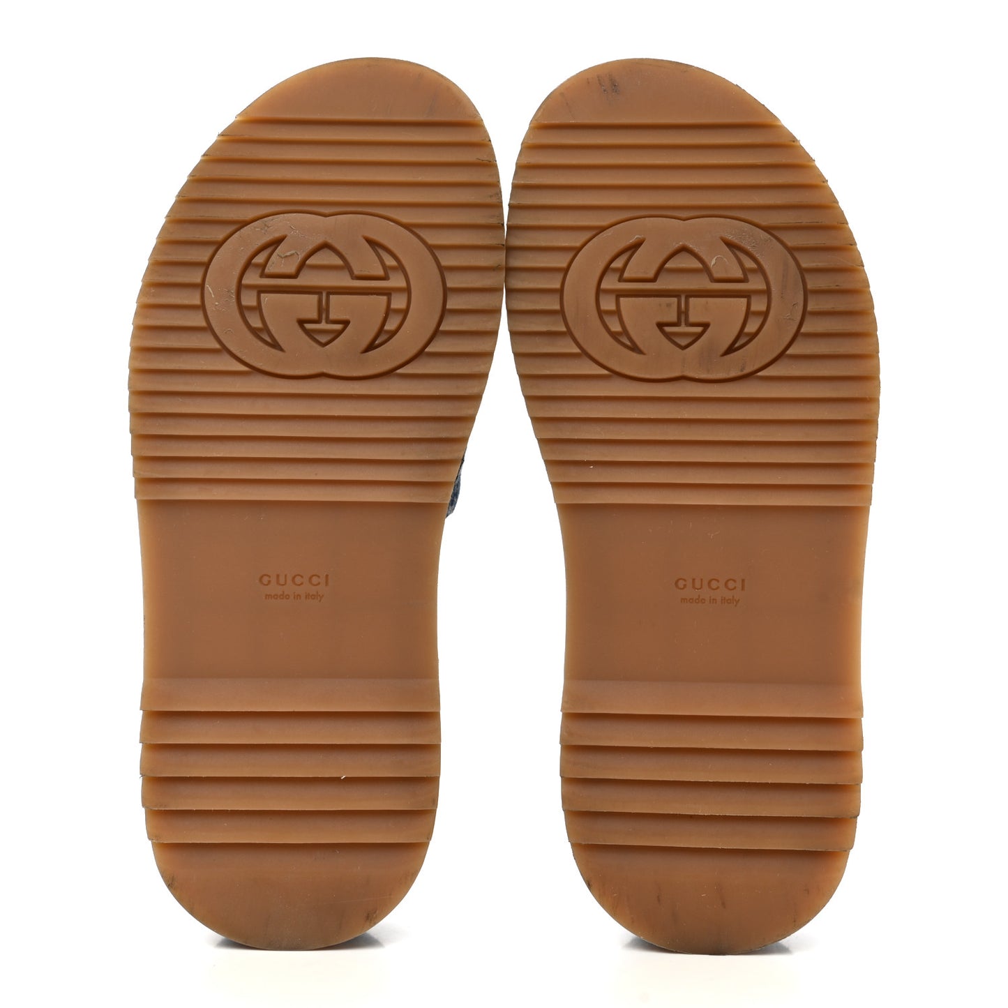 New Denim GG Monogram Angelina Platform 55mm Slide Sandals 37.5 Blue Tea