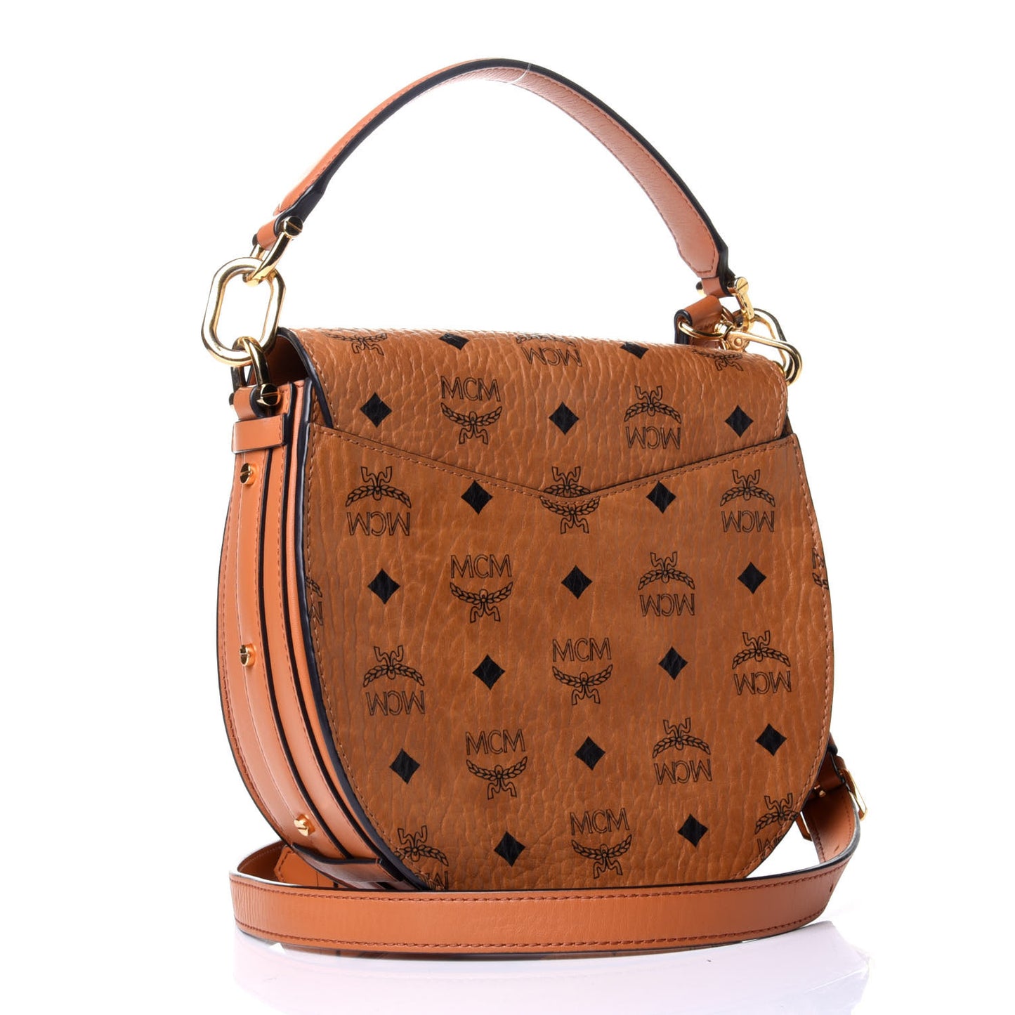 Visetos Small Patricia Saddle Bag Cognac