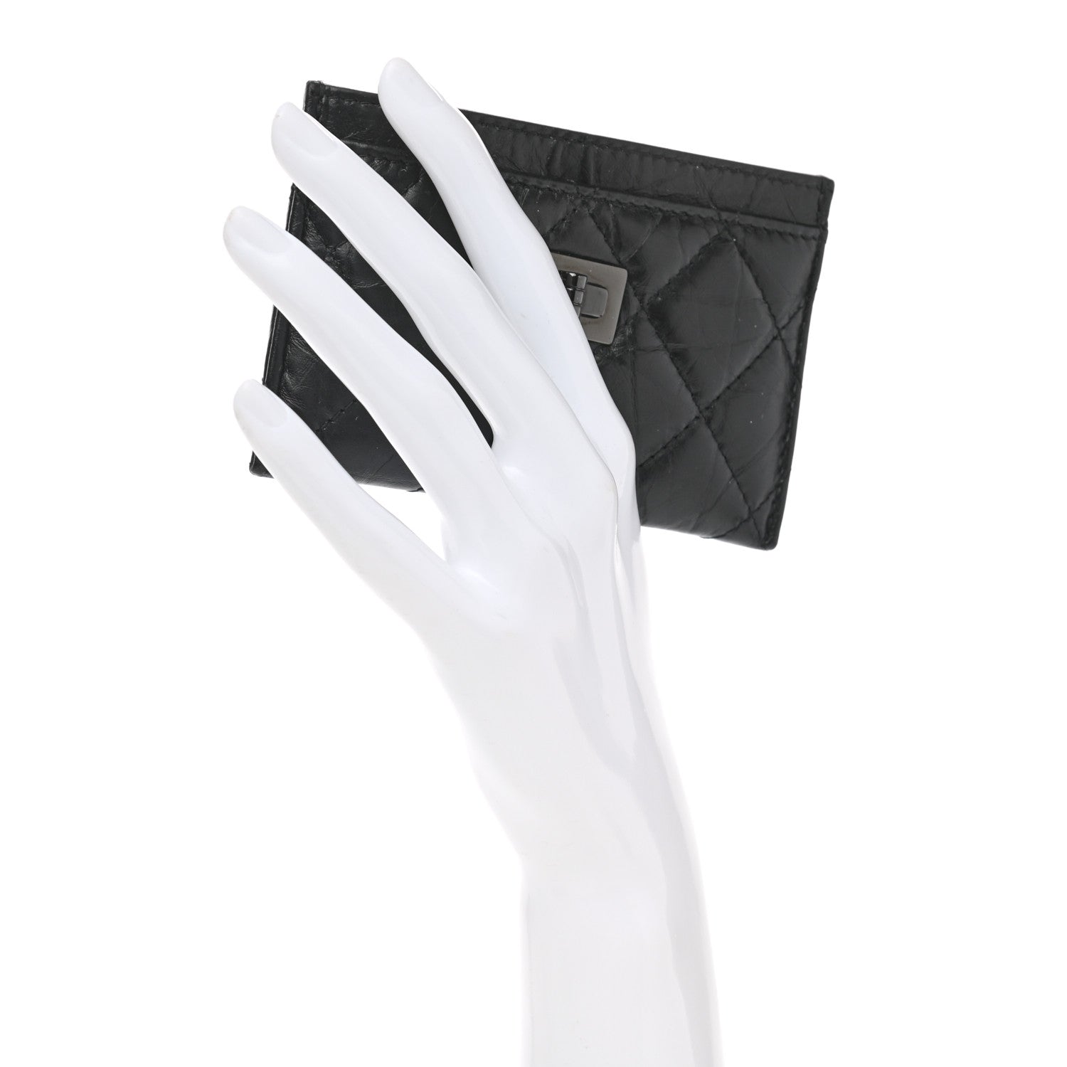 Chanel Aged Calfskin Quilted Reissue Card Holder So Black 2 of 9