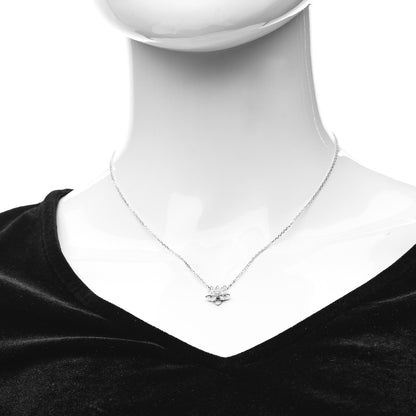 Van Cleef & Arpels 18K White Gold Diamond Mini Lotus Pendant Necklace 2 of 6