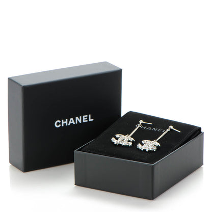 Chanel Baguette Crystal CC Dangle Earrings Silver 4 of 4
