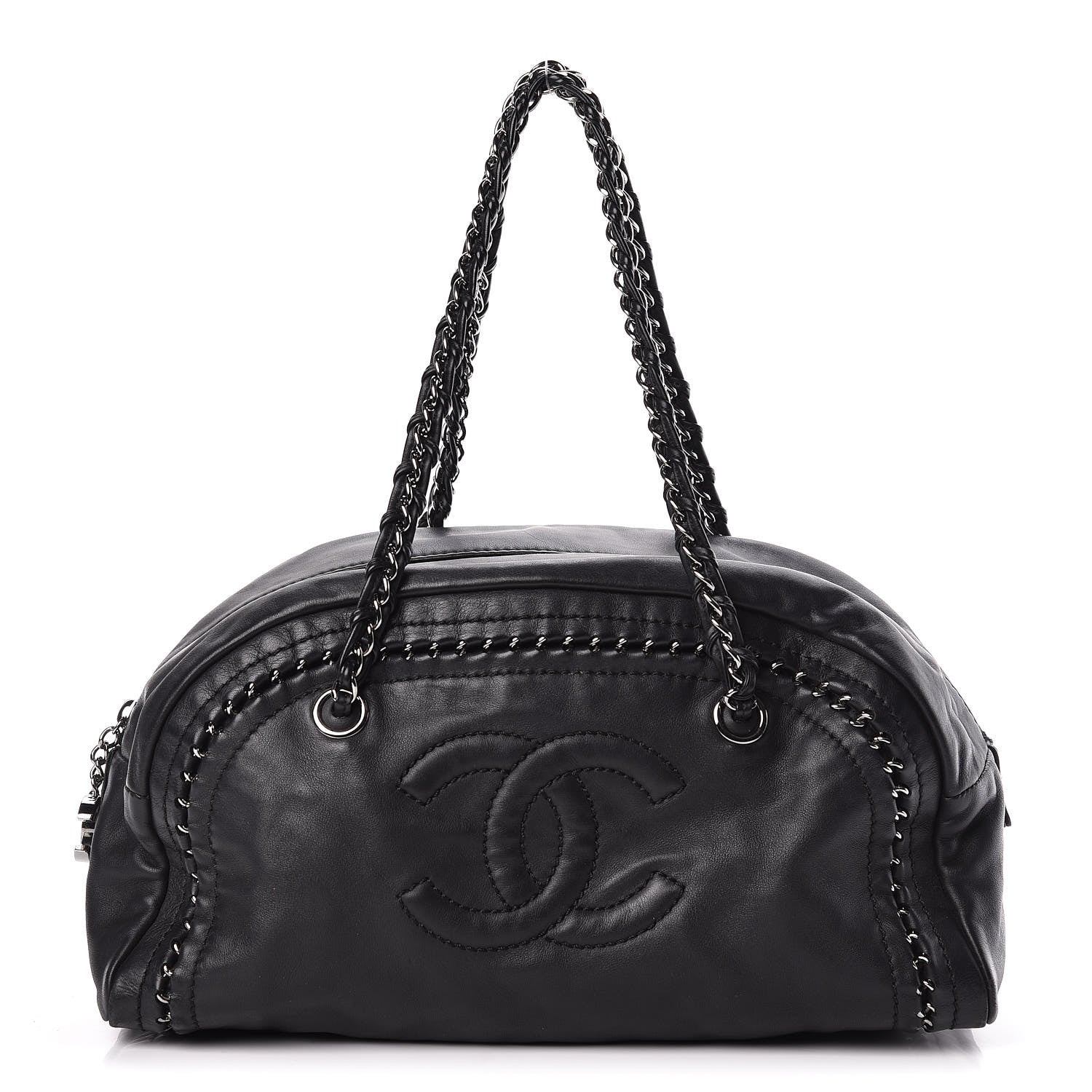 Chanel Smooth Calfskin Medium Luxe Ligne Bowler Black 1 of 11