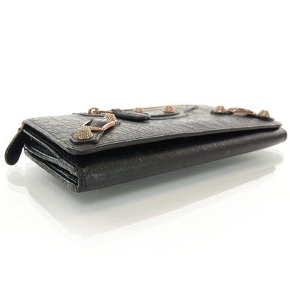 Balenciaga Agneau Giant 12 Rose Gold Hardware Money Wallet Black 4 of 7