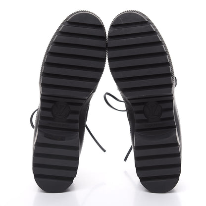 Louis Vuitton Suede Calfskin Monogram LV Black Heart Laureate Platform Desert Boots 37.5 Black 5 of 8