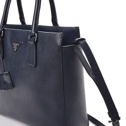 Prada Saffiano Lux Double Handle Shopping Tote Baltico 9 of 9