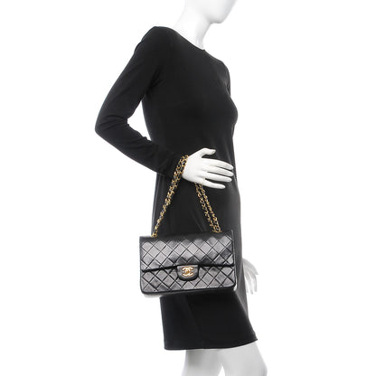 Chanel Lambskin Quilted Medium Double Flap Black 2 of 10