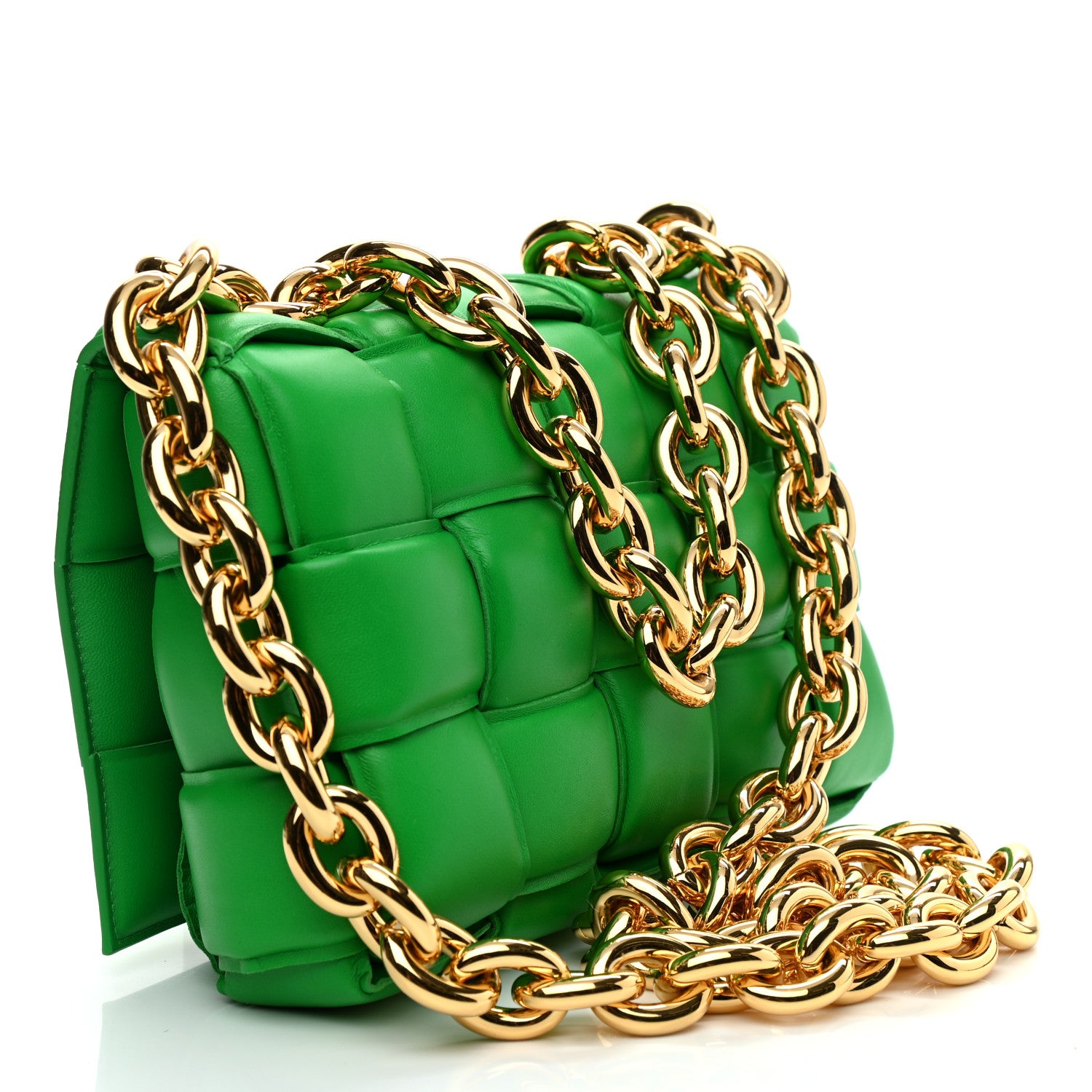 Bottega Veneta Lambskin Maxi Intreccio Padded Chain Cassette Crossbody Bag Parakeet 3 of 8