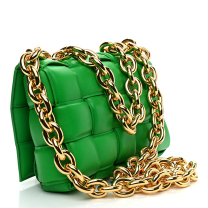 Bottega Veneta Lambskin Maxi Intreccio Padded Chain Cassette Crossbody Bag Parakeet 3 of 8