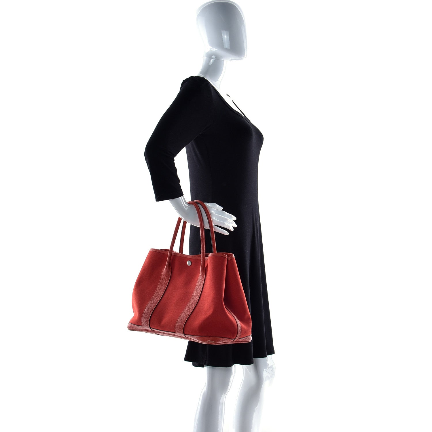 Hermes Toile Officier Negonda Garden Party 36 Rouge Tomate Capucine 3 of 29
