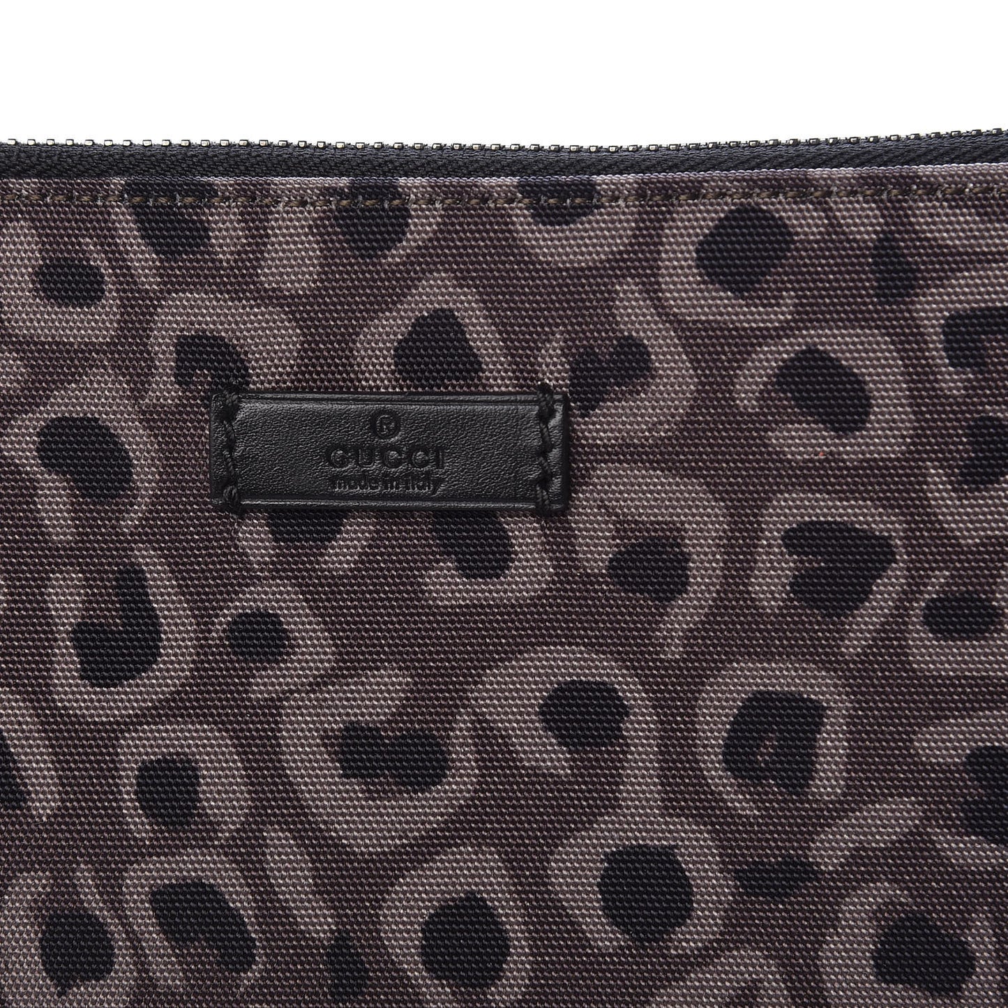 Canvas Animal Print Document Case Brown