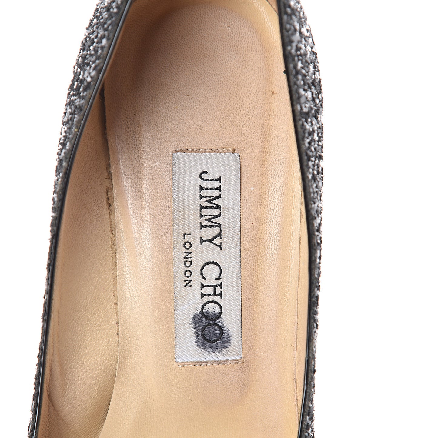 Glitter Pointy Toe Romy 85 Pumps 36.5 Black