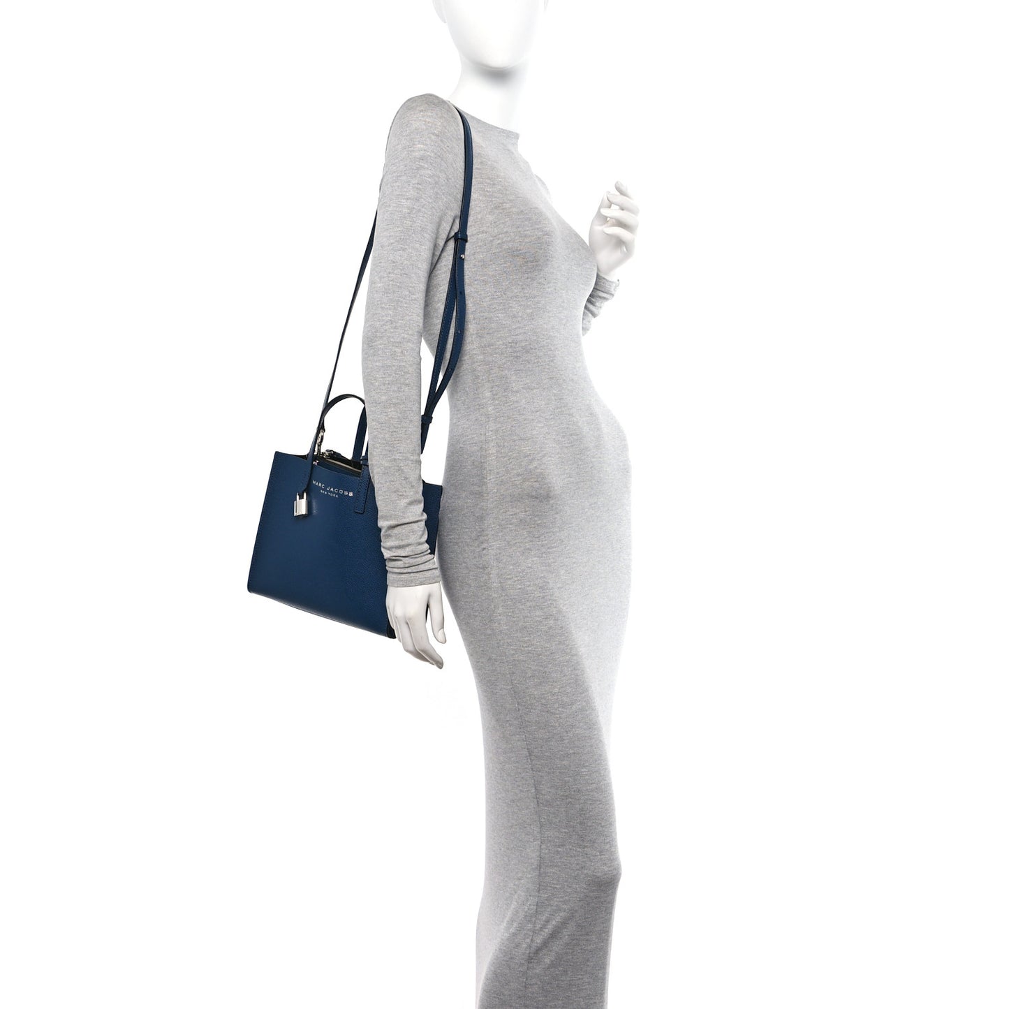 Calfskin Mini Grind Tote Bag Azure Blue