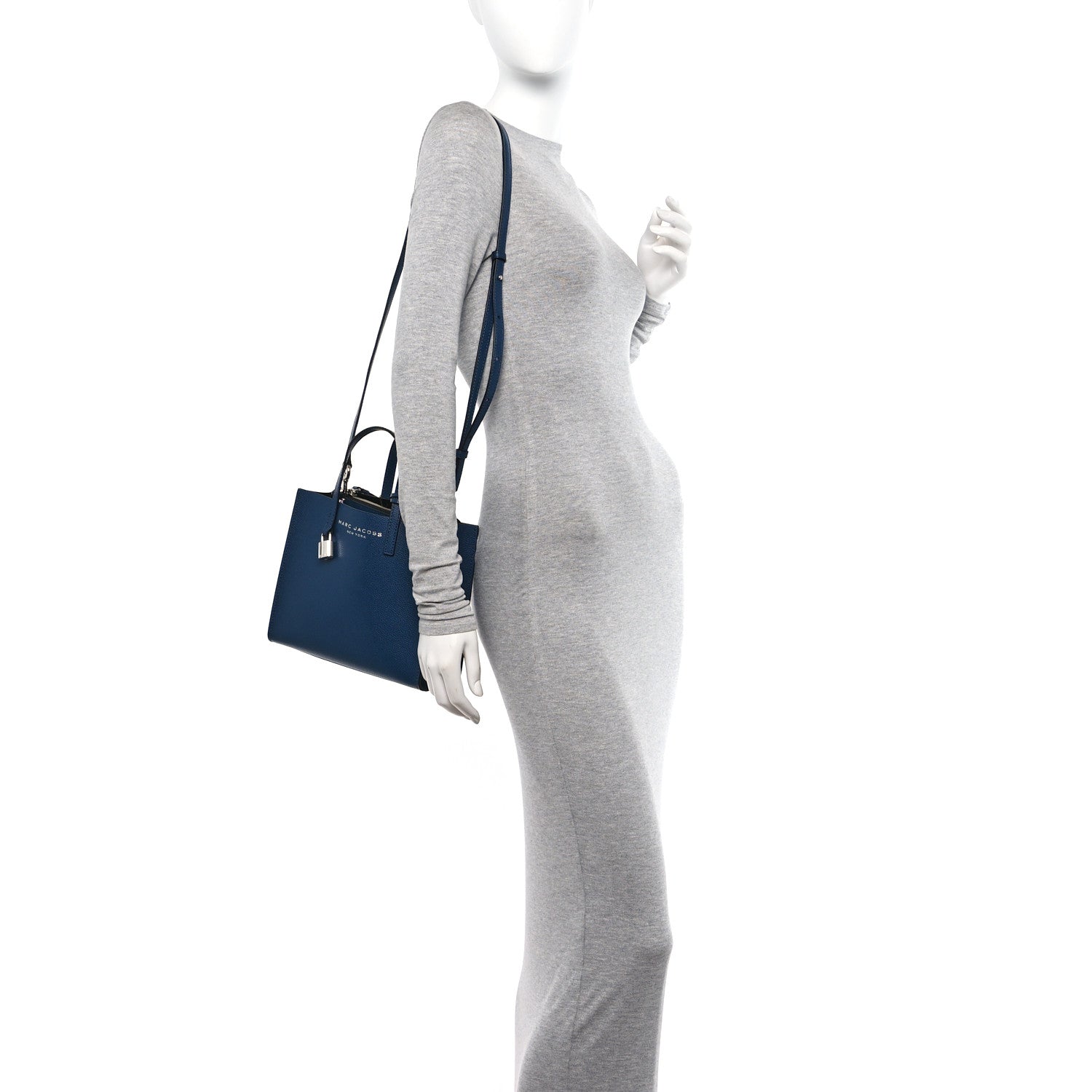 Marc Jacobs Calfskin Mini Grind Tote Bag Azure Blue 2 of 10