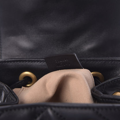 Gucci Calfskin Matelasse GG Marmont Flap Backpack Black 8 of 9