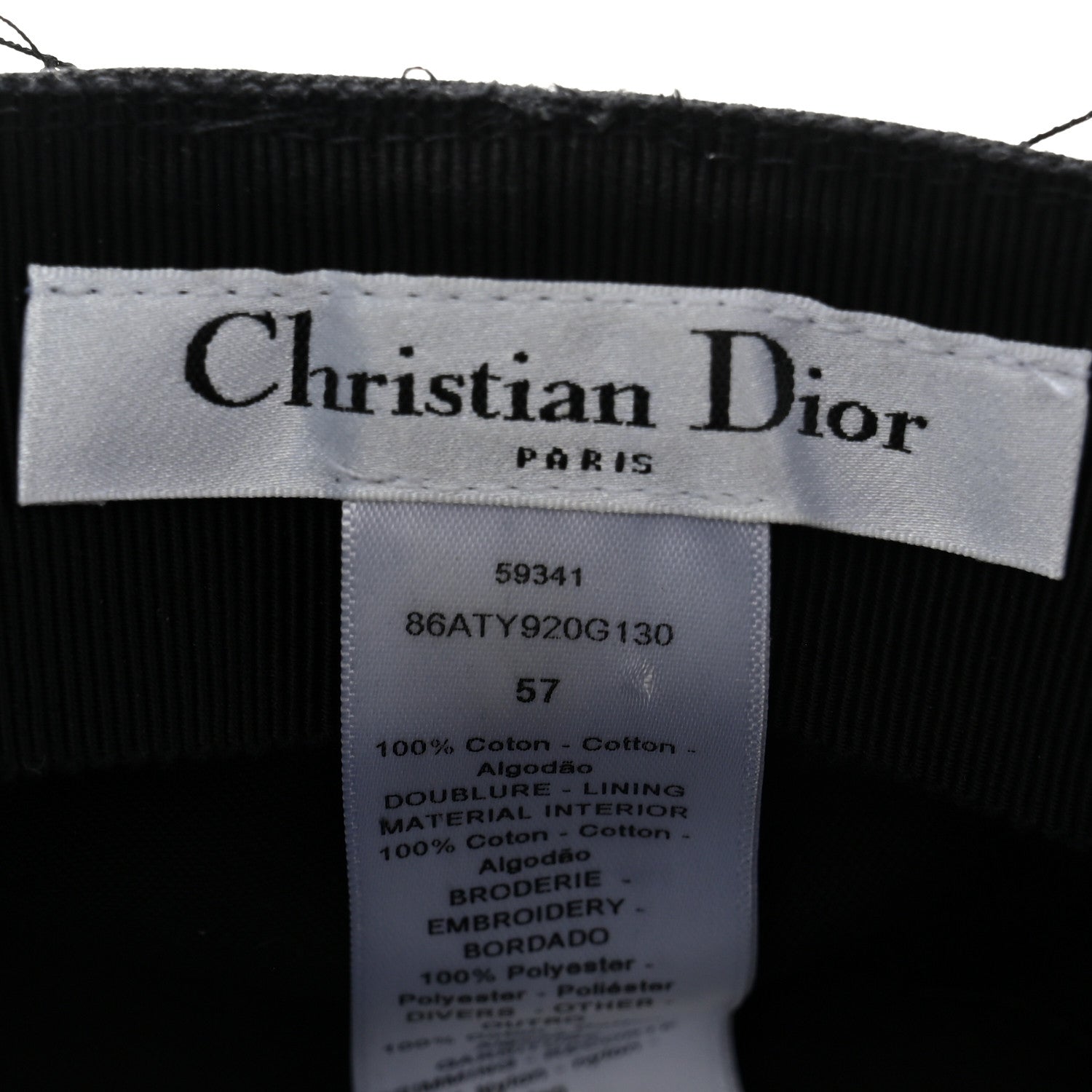 Christian Dior Cotton Canvas Arty Beret Cap with Veil 57 Black 8 of 8