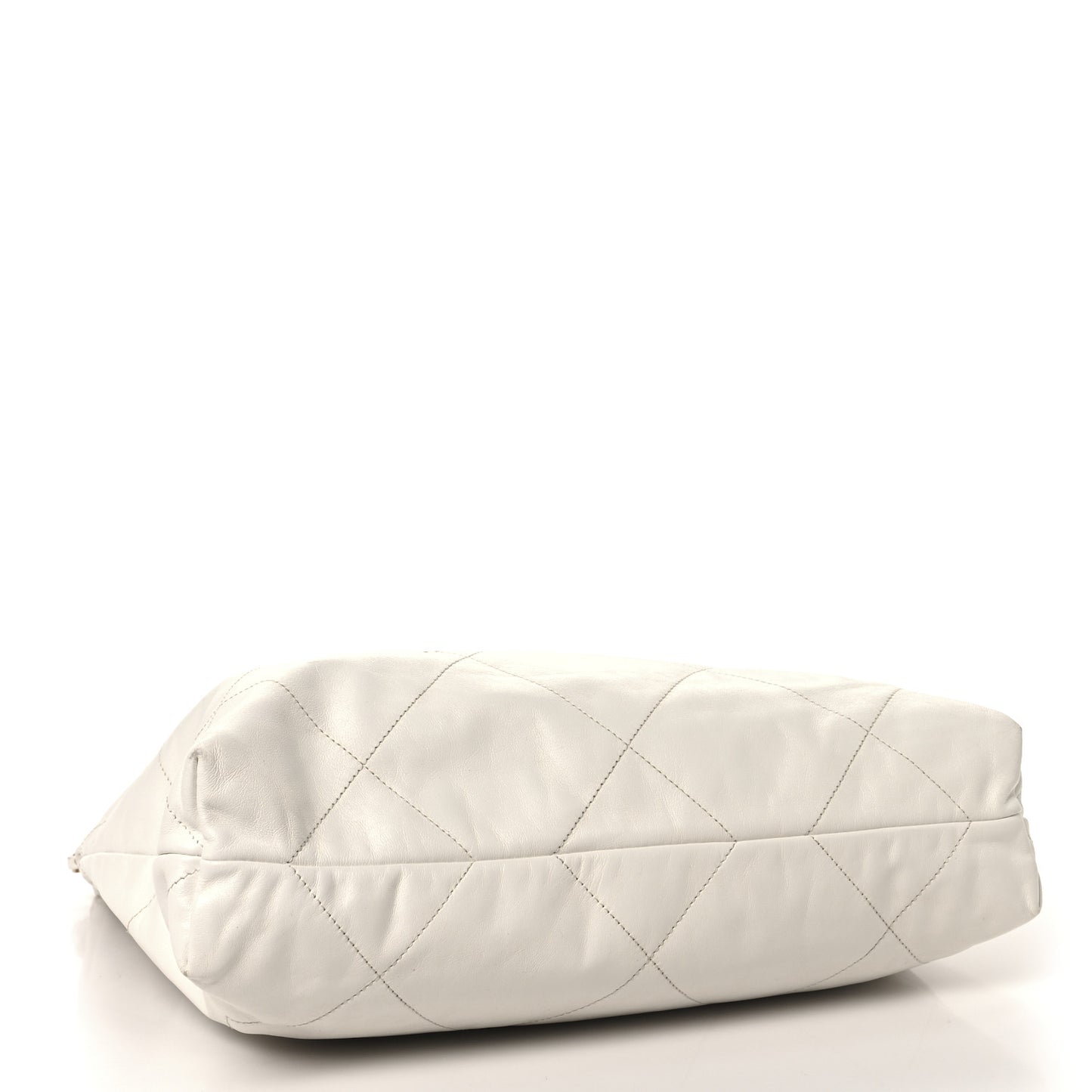 Shiny Calfskin Quilted Chanel 22 White