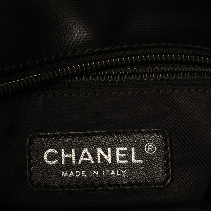 Chanel Coated Canvas Quilted Small Paris Biarritz Tote Black 6 of 7