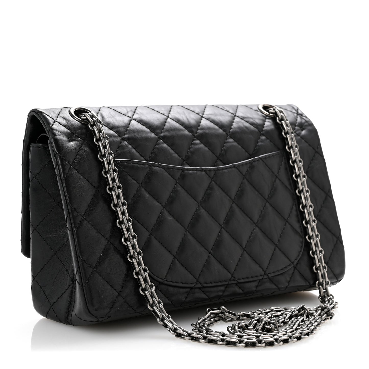 Aged Calfskin Quilted 2.55 Reissue 225 Flap Black
