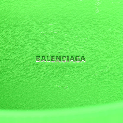Balenciaga Shiny Calfskin Strass Crocodile Embossed Hourglass Top Handle Bag XS Fluo Green 6 of 12