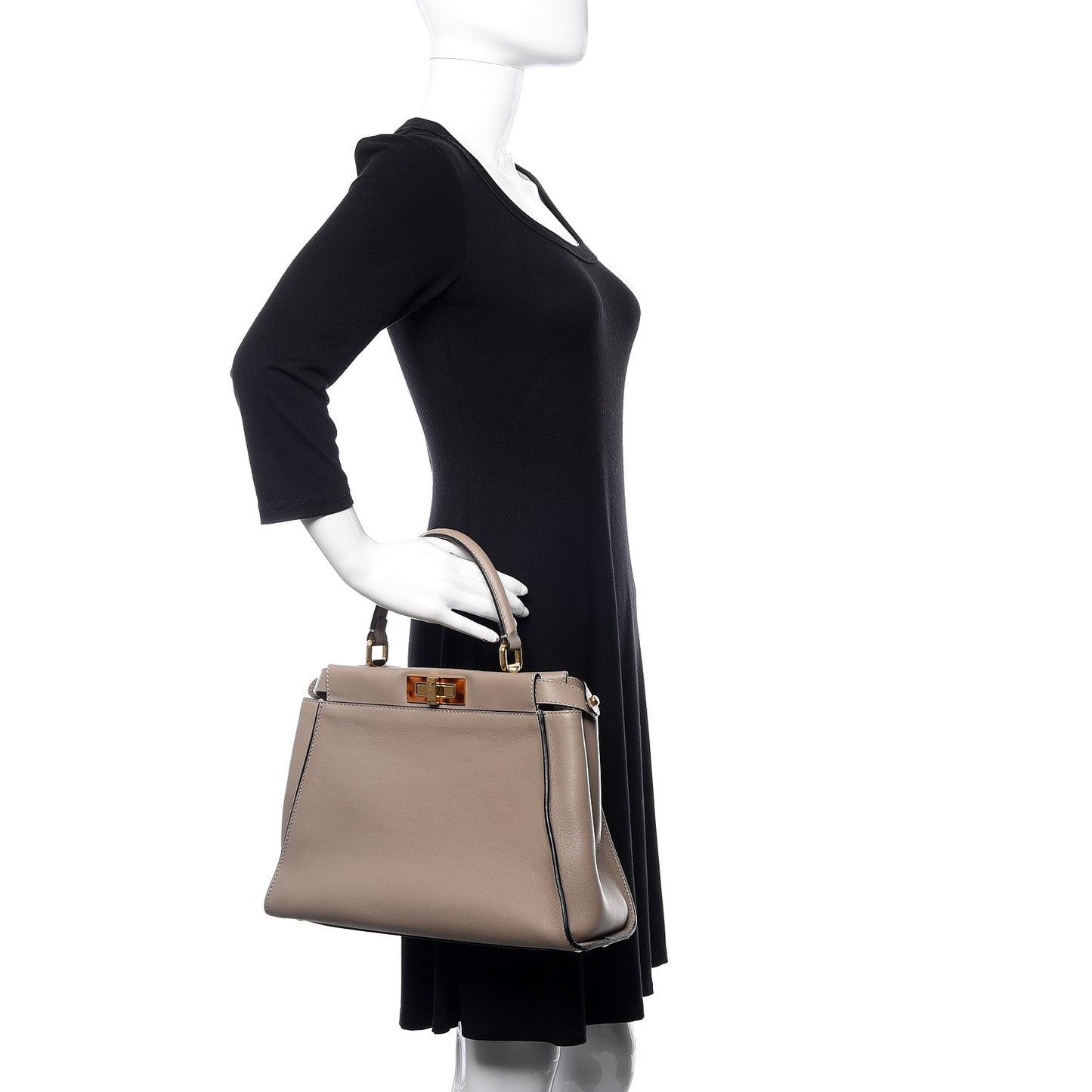 Vitello Seta Plexiglass Tortoise Medium Peekaboo Iconic Satchel Tortora