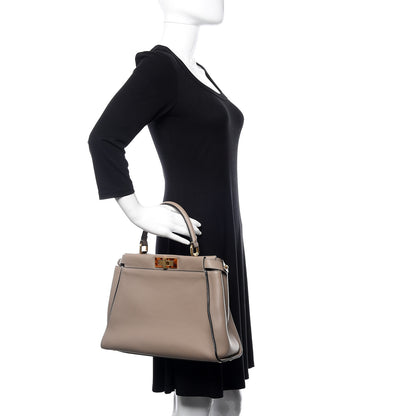 Fendi Vitello Seta Plexiglass Tortoise Medium Peekaboo Iconic Satchel Tortora 2 of 10