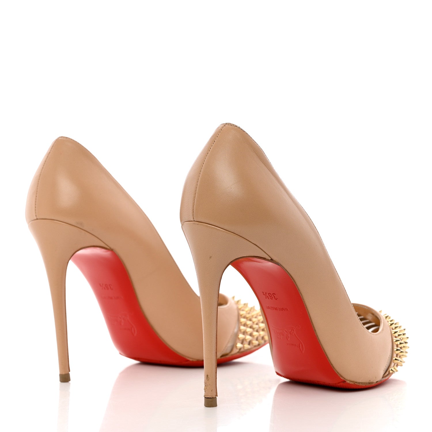 Christian Louboutin Kid Bareta 100 Pumps 36.5 Nude Light Gold 4 of 13
