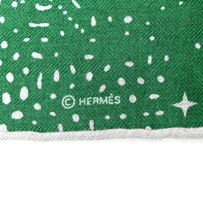 Hermes Silk Cashmere Clair De Lune Shawl 140 Green 4 of 5