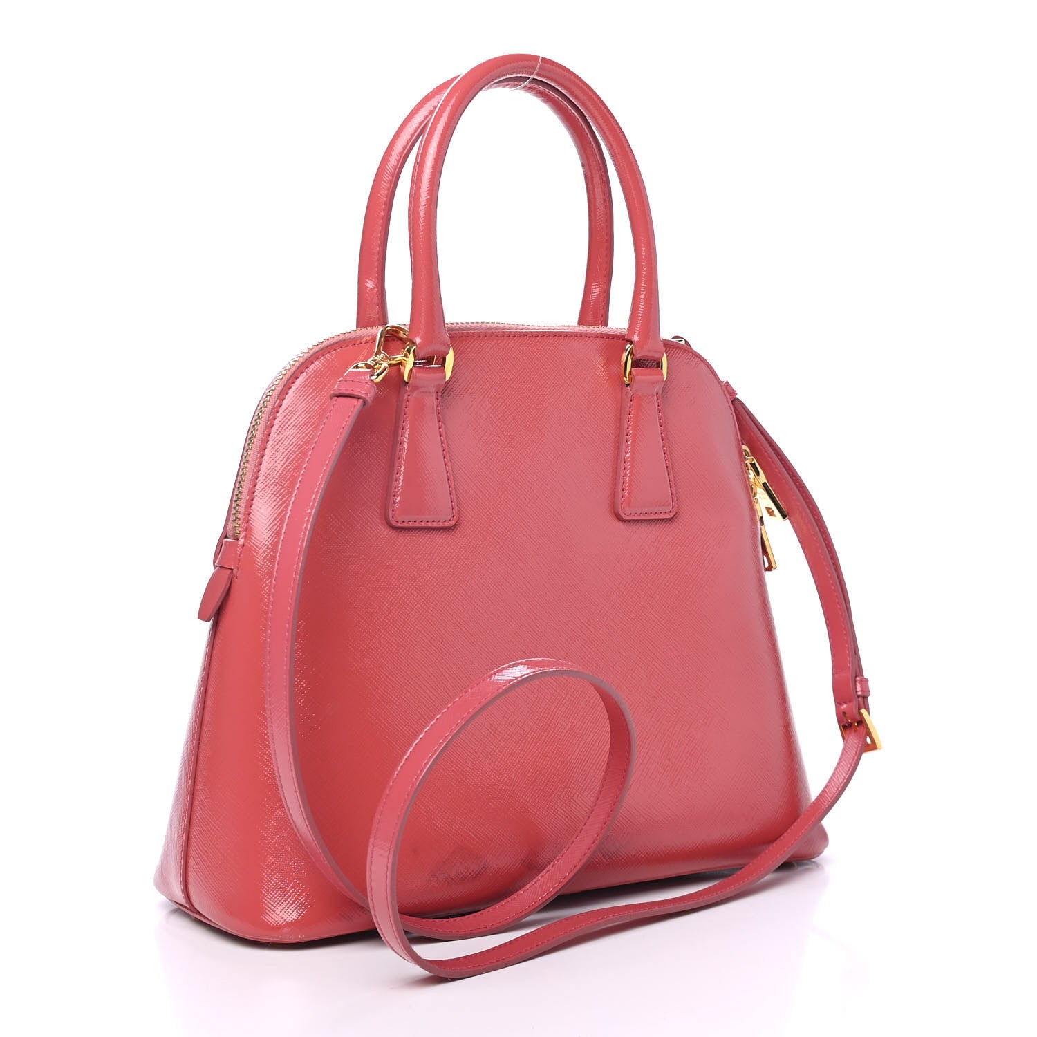 Prada Saffiano Vernice Promenade Tote Peonia 2 of 4