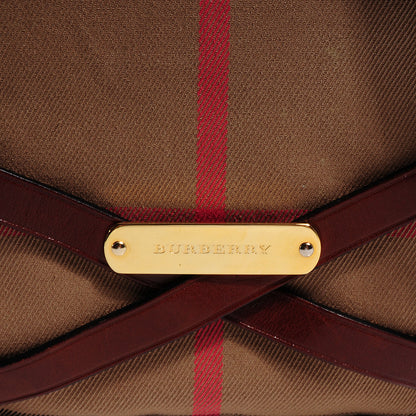 Burberry House Check Bridle Calfskin Small Dutton Hobo Dark Tan 11 of 11