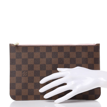 Louis Vuitton Damier Ebene Neverfull MM GM Pochette Rose Ballerine 2 of 7