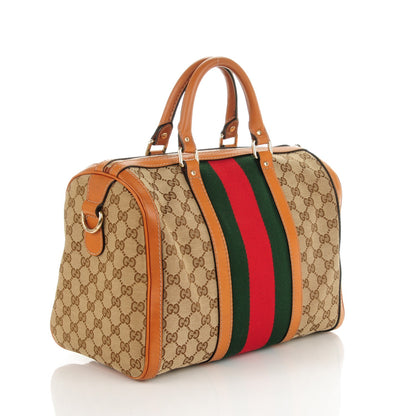 Gucci Monogram Vintage Web Medium Boston Tobacco 3 of 7