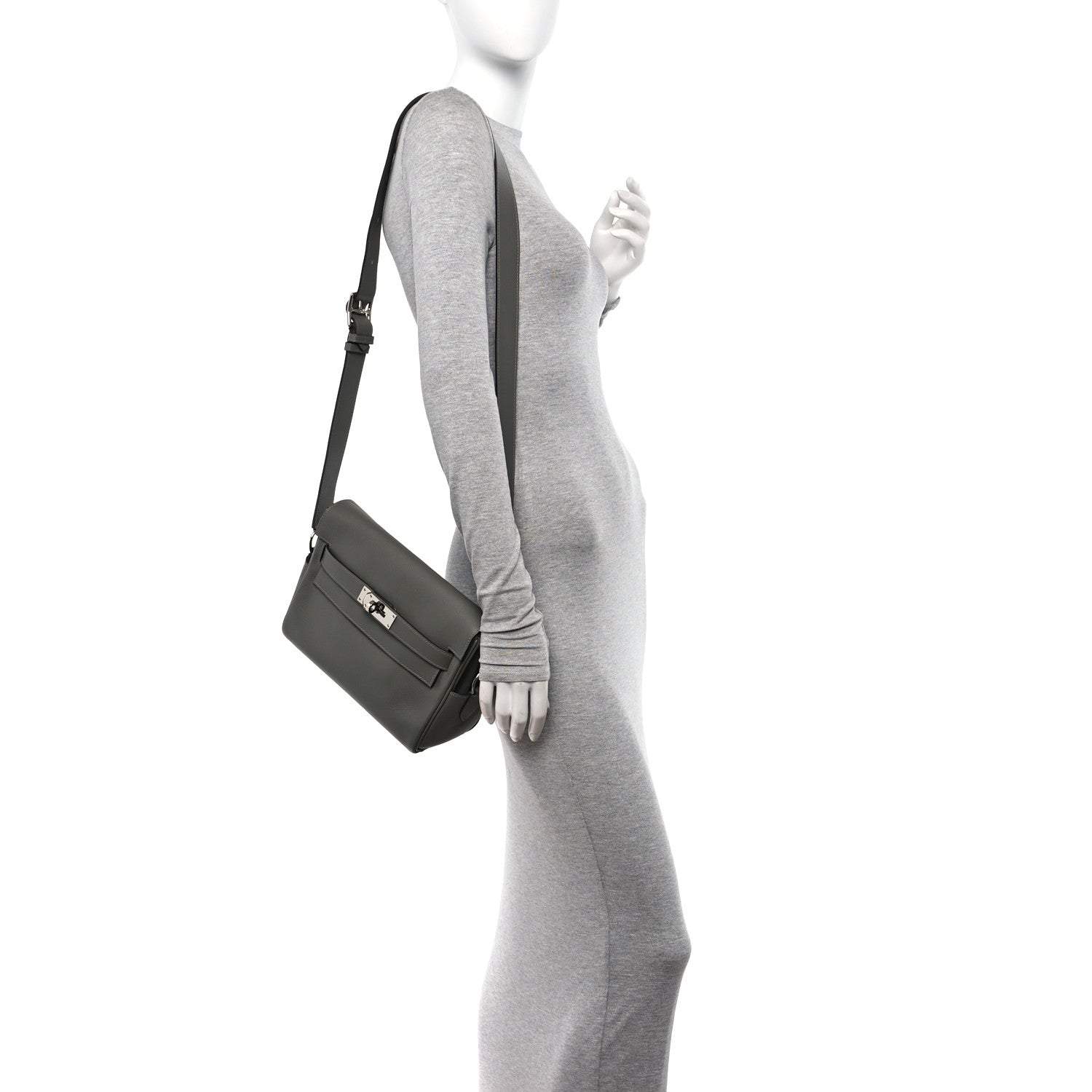 Hermes Evercolor Kelly Messenger PM Gris Meyer 2 of 9