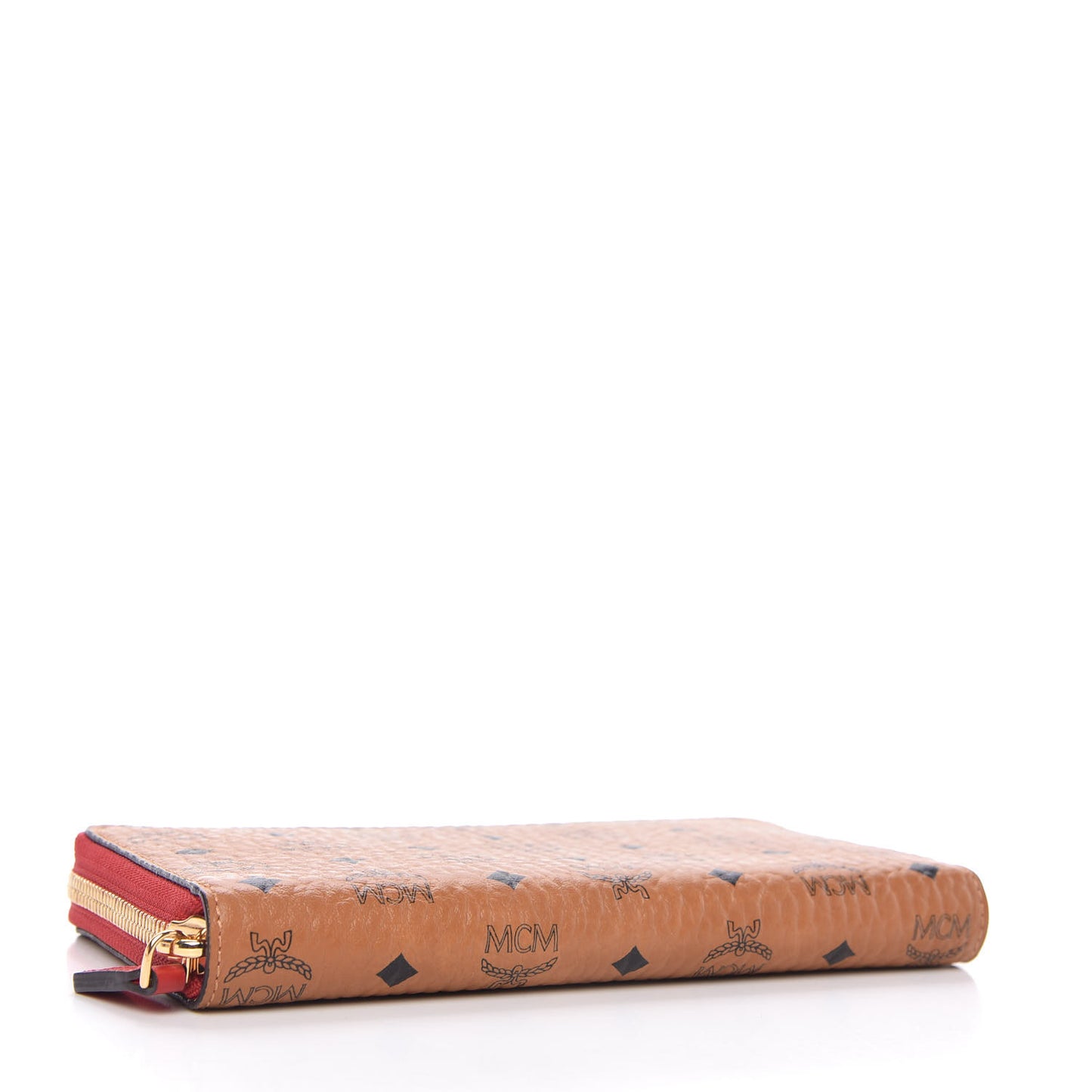 Visetos Large Zip Around Wallet Cognac Red