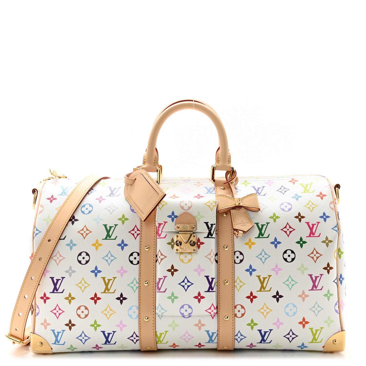 Louis Vuitton LV X TM Monogram Multicolor Keepall Bandouliere 45 White 1 of 9