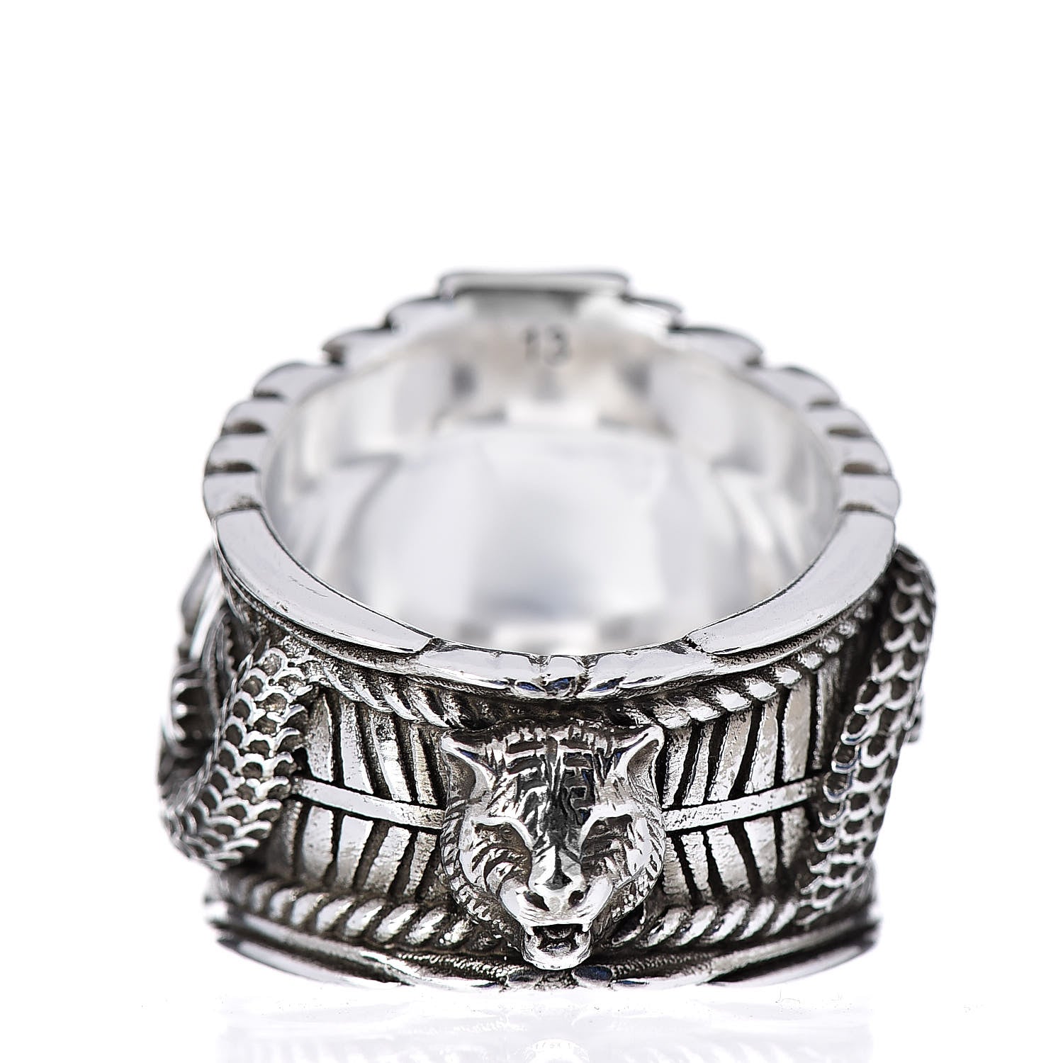 Gucci Sterling Silver Resin Large Garden Ring 54 6.75 4 of 5