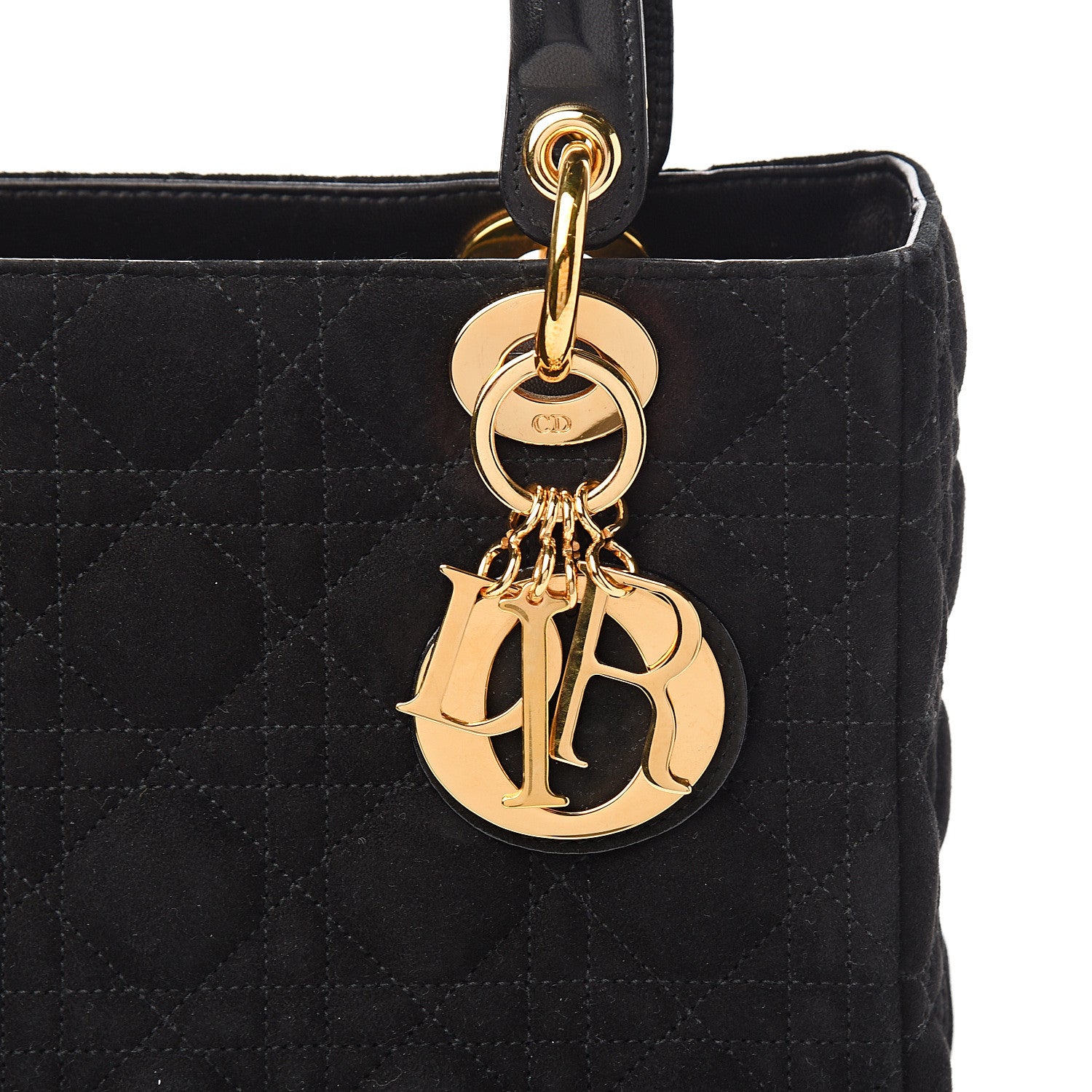 Christian Dior Suede Cannage Medium Lady Dior Black 9 of 9