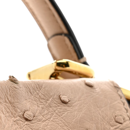 Fendi Ostrich Shiny Nappa Mini Peekaboo Iconic Satchel Poudre 11 of 19