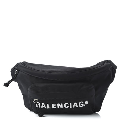 Balenciaga Recycled Sport Nylon Logo Embroidered Wheel Beltpack Black 1 of 10