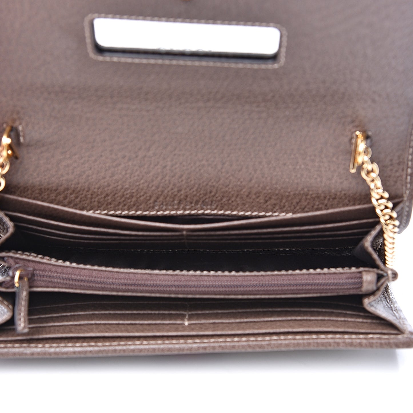 GG Supreme Monogram Web Ophidia Wallet On Chain Brown
