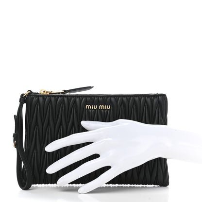 Miu Miu Nappa Matelasse Lux Wristlet Black 2 of 9