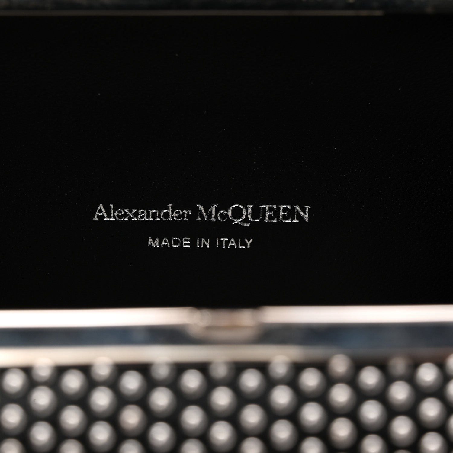 Alexander McQueen Calfskin Studded Skull Four Ring Knuckle Clutch Black 6 of 8