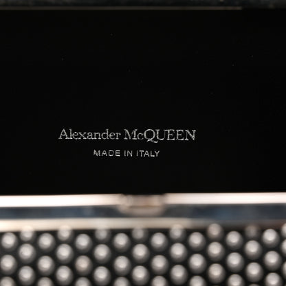 Alexander McQueen Calfskin Studded Skull Four Ring Knuckle Clutch Black 6 of 8